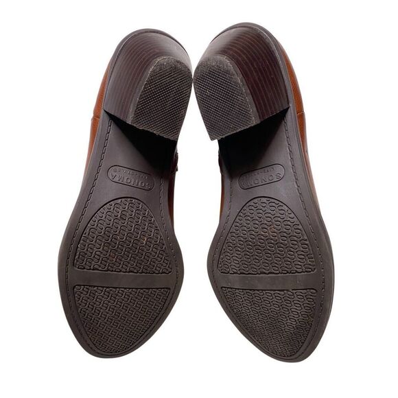 Sonoma Brown Ankle Boots Side Zip Stacked Heel Booties Size 8M Office Business - Picture 6 of 9